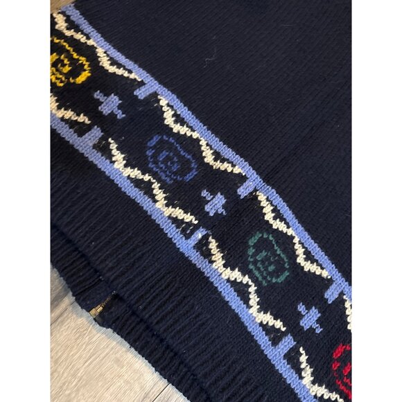 Rev Wear 100% Wool Knit Sweater With Colorful Geometric Patterns & Zip Closure - - Picture 9 of 9